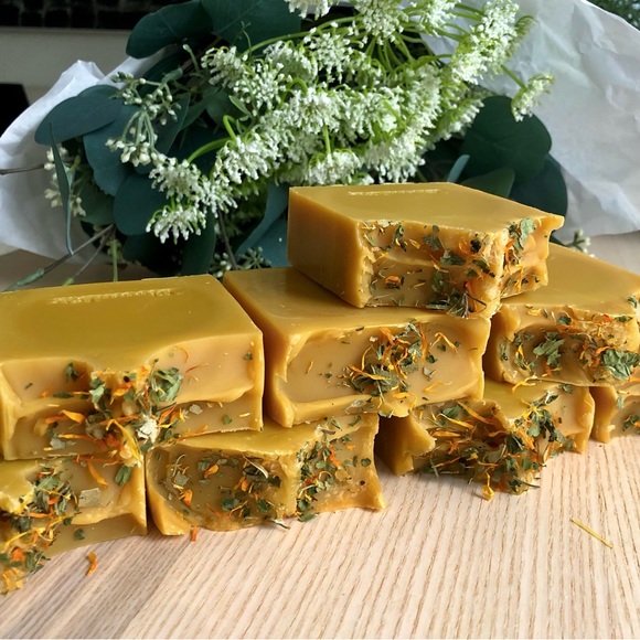SOLD OUT - Tumeric Orange | All Natural Handcrafted Body Soap - Set of 2 - Picture 5 of 6